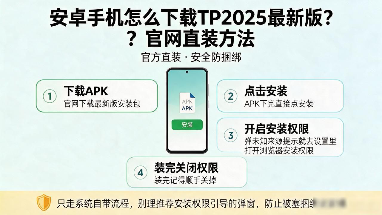 安卓手机怎么下载TP2025最新版？官网直装方法